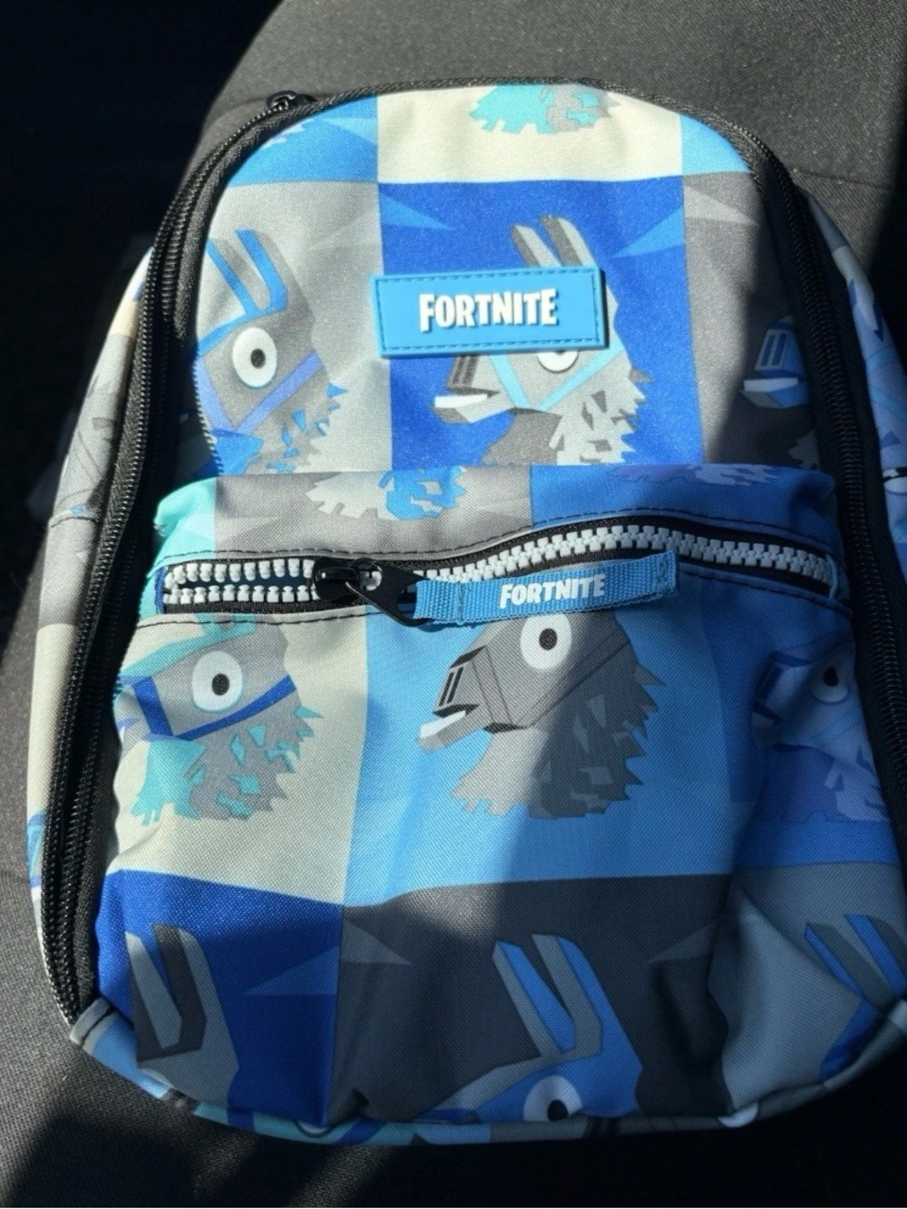Fortnite Kids Backpack in Blue Llama Print with Front Pocket